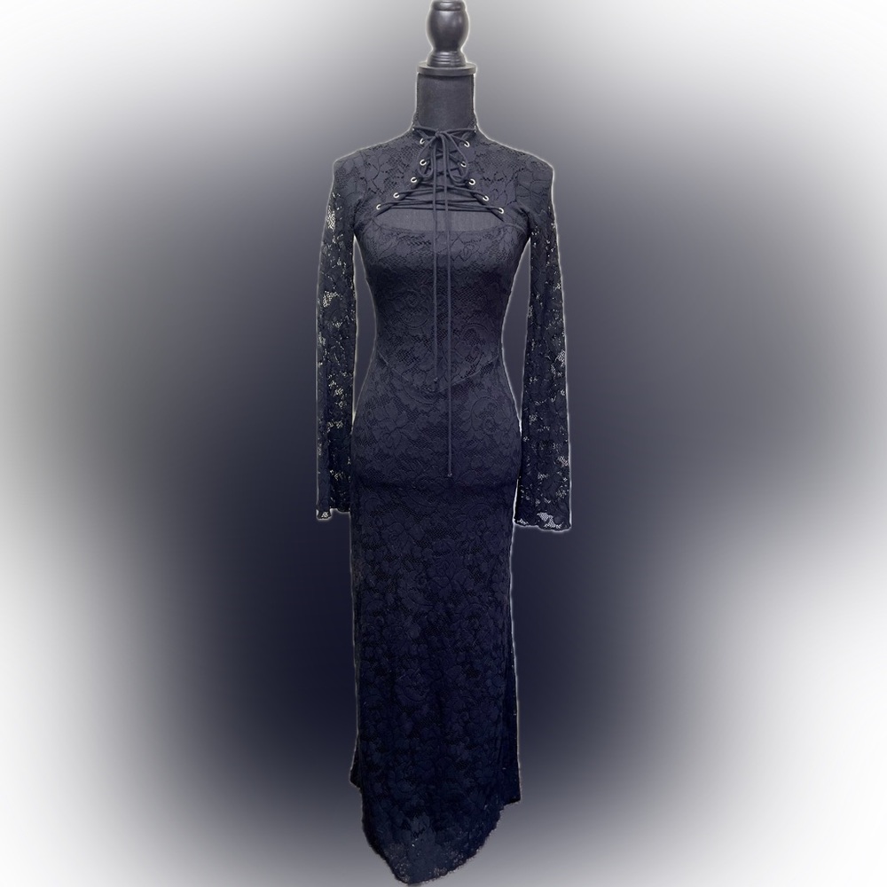 Vintage Lip Service Black Lace Dress - Picture 1 of 10